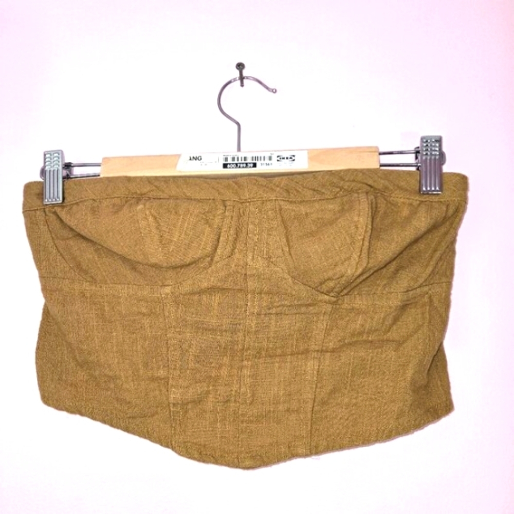 2/$20 Free People Women's Tan strapless Crop-top, size XS